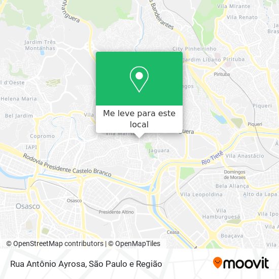 Rua Antônio Ayrosa mapa