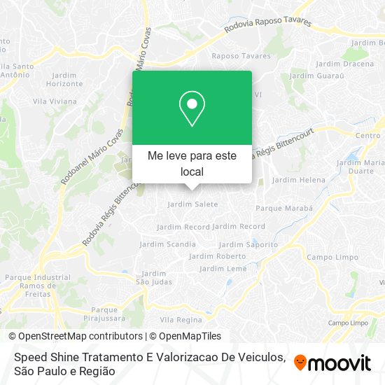 Speed Shine Tratamento E Valorizacao De Veiculos mapa