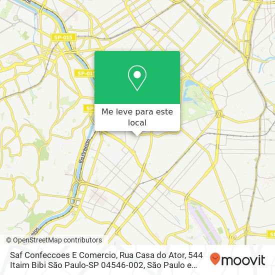 Saf Confeccoes E Comercio, Rua Casa do Ator, 544 Itaim Bibi São Paulo-SP 04546-002 mapa