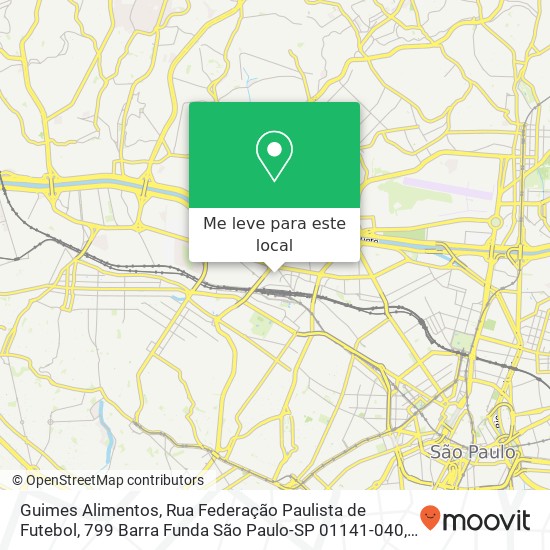 Guimes Alimentos, Rua Federação Paulista de Futebol, 799 Barra Funda São Paulo-SP 01141-040 mapa