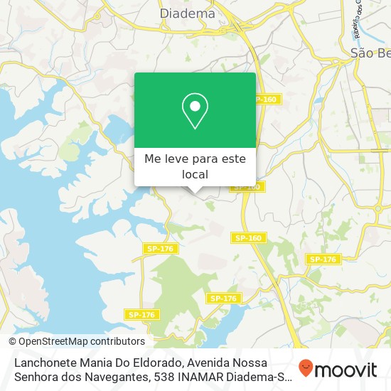 Lanchonete Mania Do Eldorado, Avenida Nossa Senhora dos Navegantes, 538 INAMAR Diadema-SP 09972-385 mapa