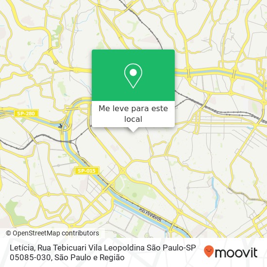 Letícia, Rua Tebicuari Vila Leopoldina São Paulo-SP 05085-030 mapa