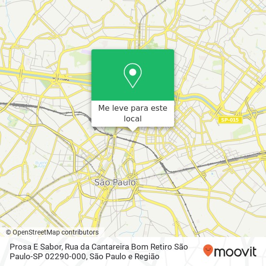 Prosa E Sabor, Rua da Cantareira Bom Retiro São Paulo-SP 02290-000 mapa