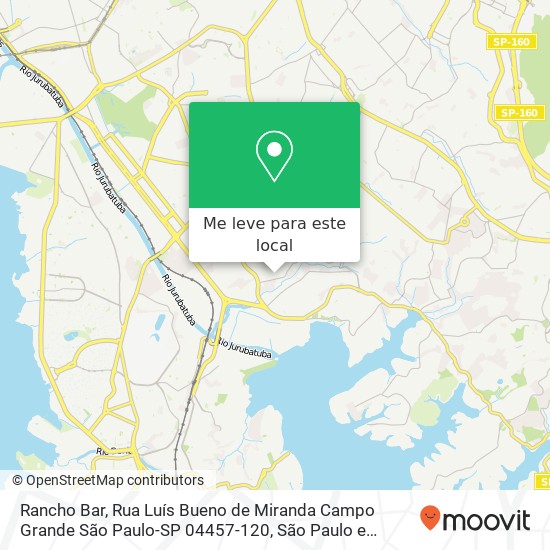 Rancho Bar, Rua Luís Bueno de Miranda Campo Grande São Paulo-SP 04457-120 mapa