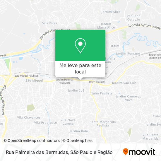 Rua Palmeira das Bermudas mapa