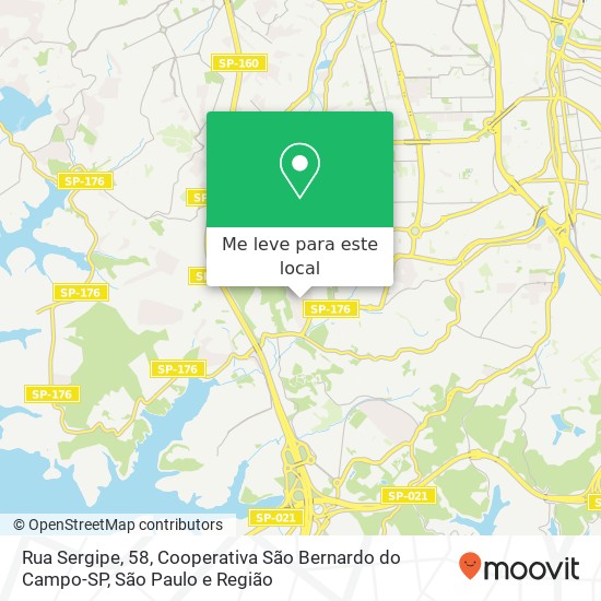 Rua Sergipe, 58, Cooperativa São Bernardo do Campo-SP mapa