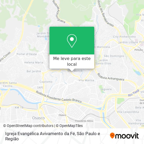 Igreja Evangélica Avivamento da Fé mapa