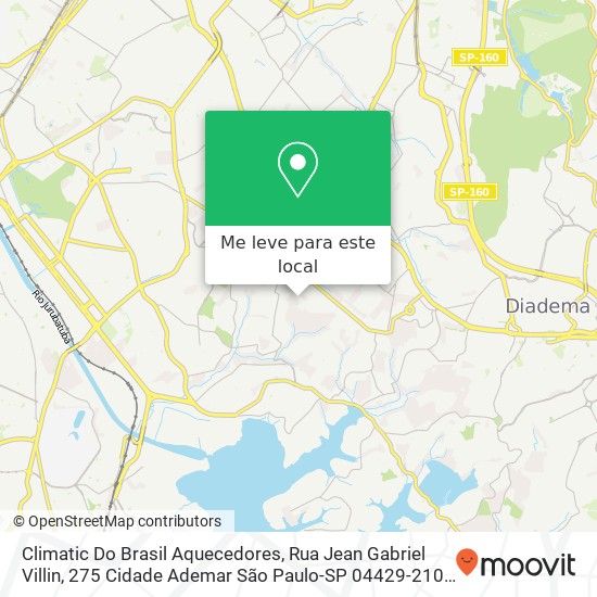 Climatic Do Brasil Aquecedores, Rua Jean Gabriel Villin, 275 Cidade Ademar São Paulo-SP 04429-210 mapa