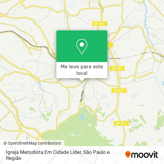 Igreja Metodista Em Cidade Líder mapa