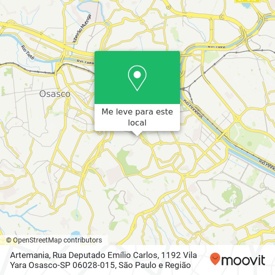 Artemania, Rua Deputado Emílio Carlos, 1192 Vila Yara Osasco-SP 06028-015 mapa