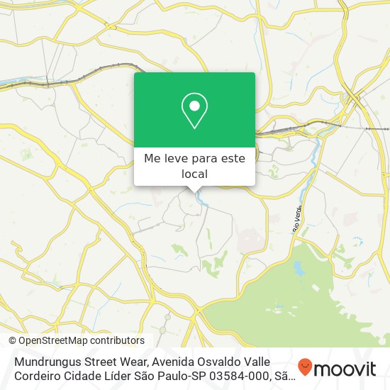 Mundrungus Street Wear, Avenida Osvaldo Valle Cordeiro Cidade Líder São Paulo-SP 03584-000 mapa