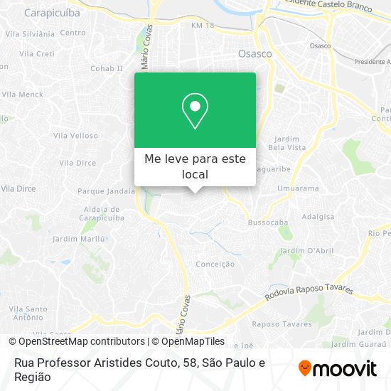 Rua Professor Aristides Couto, 58 mapa