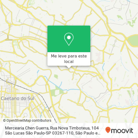 Mercearia Chen Guerra, Rua Nova Timboteua, 104 São Lucas São Paulo-SP 03267-110 mapa