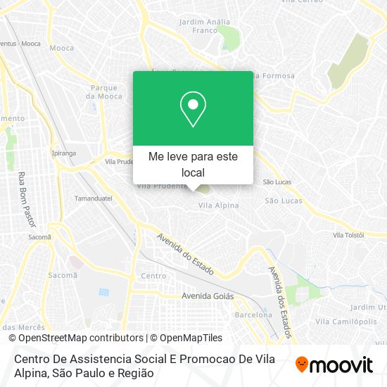 Centro De Assistencia Social E Promocao De Vila Alpina mapa