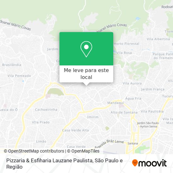 Pizzaria & Esfiharia Lauzane Paulista mapa