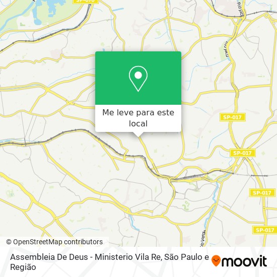 Assembleia De Deus - Ministerio Vila Re mapa