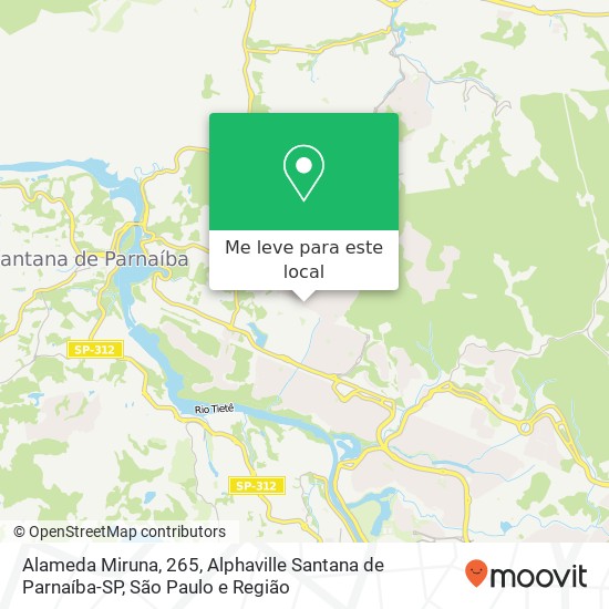 Alameda Miruna, 265, Alphaville Santana de Parnaíba-SP mapa