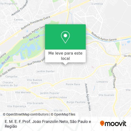 E. M. E. F. Prof. Joáo Franzolin Neto mapa