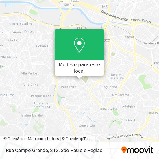 Rua Campo Grande, 212 mapa