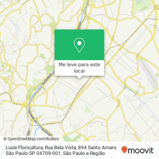 Luize Floricultura, Rua Bela Vista, 894 Santo Amaro São Paulo-SP 04709-001 mapa