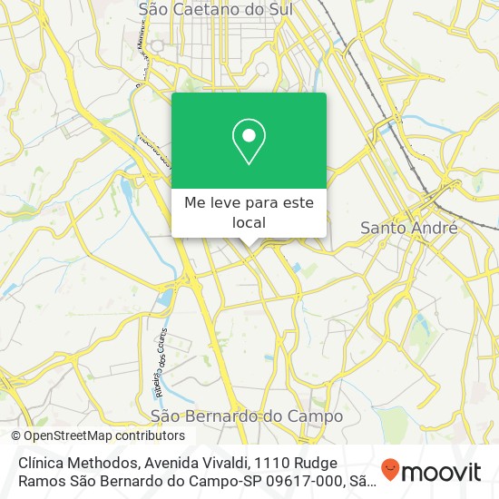 Clínica Methodos, Avenida Vivaldi, 1110 Rudge Ramos São Bernardo do Campo-SP 09617-000 mapa