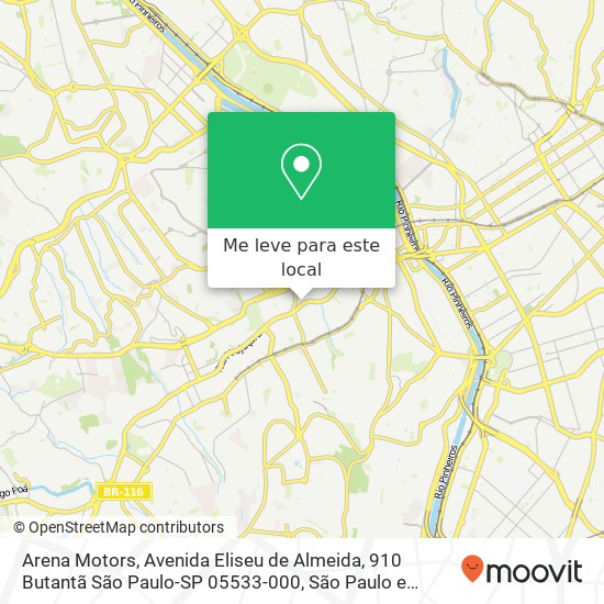 Arena Motors, Avenida Eliseu de Almeida, 910 Butantã São Paulo-SP 05533-000 mapa
