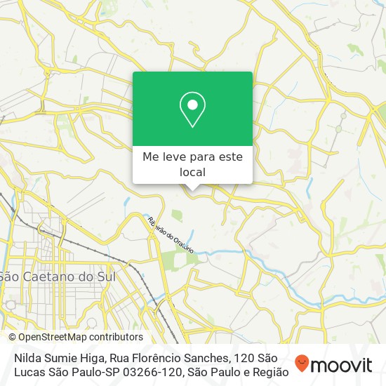 Nilda Sumie Higa, Rua Florêncio Sanches, 120 São Lucas São Paulo-SP 03266-120 mapa