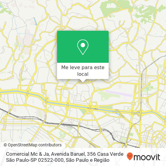 Comercial Mc & Ja, Avenida Baruel, 356 Casa Verde São Paulo-SP 02522-000 mapa