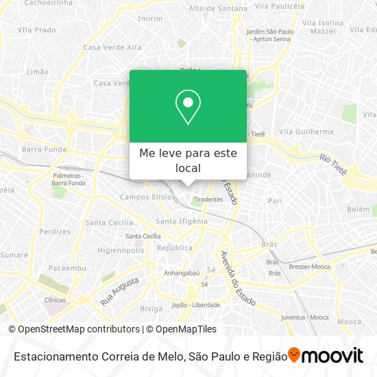 Estacionamento Correia de Melo mapa