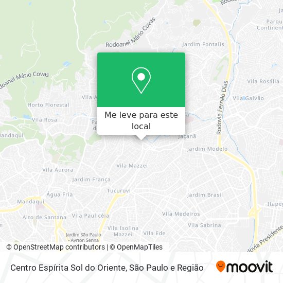 Centro Espírita Sol do Oriente mapa
