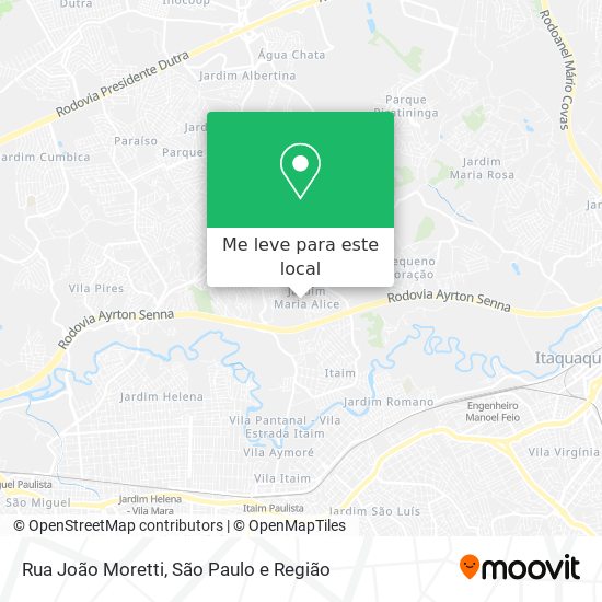 Rua João Moretti mapa