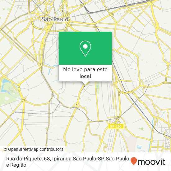 Rua do Piquete, 68, Ipiranga São Paulo-SP mapa