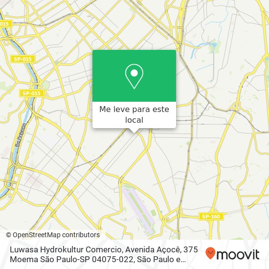 Luwasa Hydrokultur Comercio, Avenida Açocê, 375 Moema São Paulo-SP 04075-022 mapa