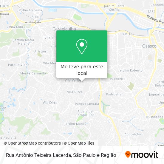 Rua Antônio Teixeira Lacerda mapa