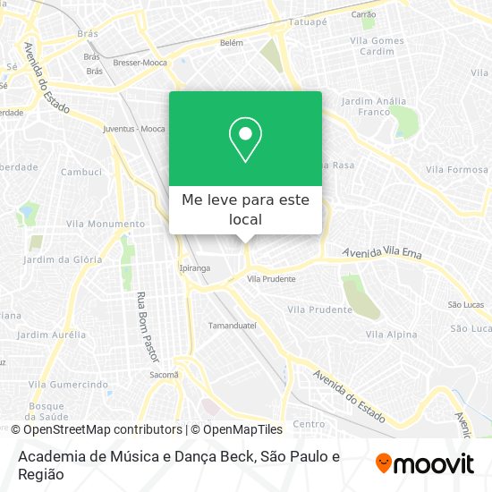 Academia de Música e Dança Beck mapa