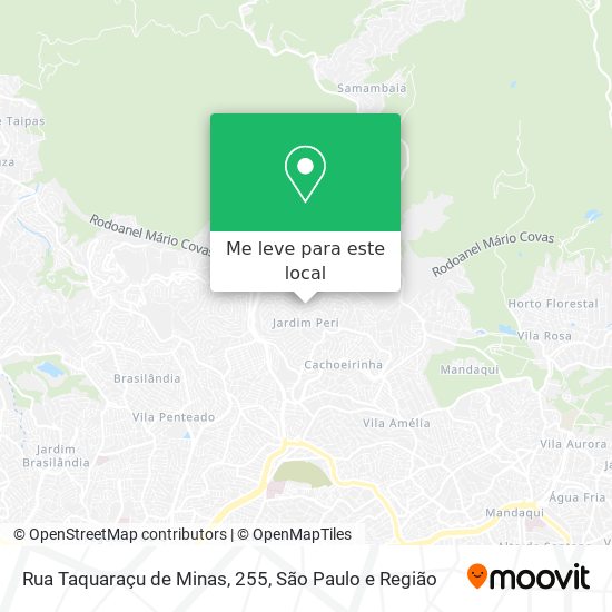 Rua Taquaraçu de Minas, 255 mapa