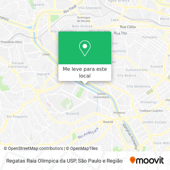 Regatas Raia Olímpica da USP mapa