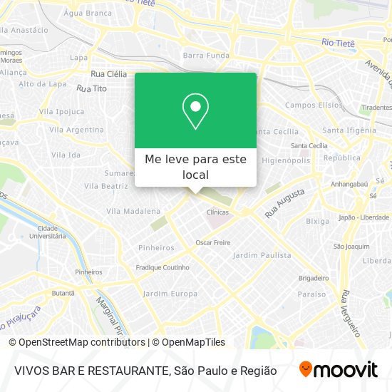 VIVOS BAR E RESTAURANTE mapa