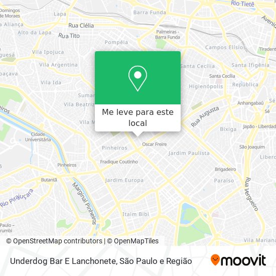 Underdog Bar E Lanchonete mapa