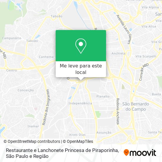 Restaurante e Lanchonete Princesa de Piraporinha mapa