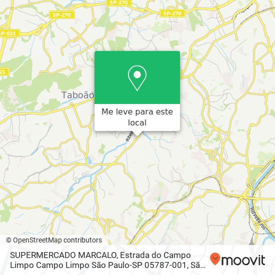 SUPERMERCADO MARCALO, Estrada do Campo Limpo Campo Limpo São Paulo-SP 05787-001 mapa