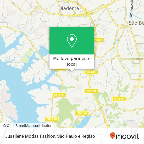 Jussilene Modas Fashion, Rua das Seringueiras, 130 Eldorado Diadema-SP 09973-220 mapa