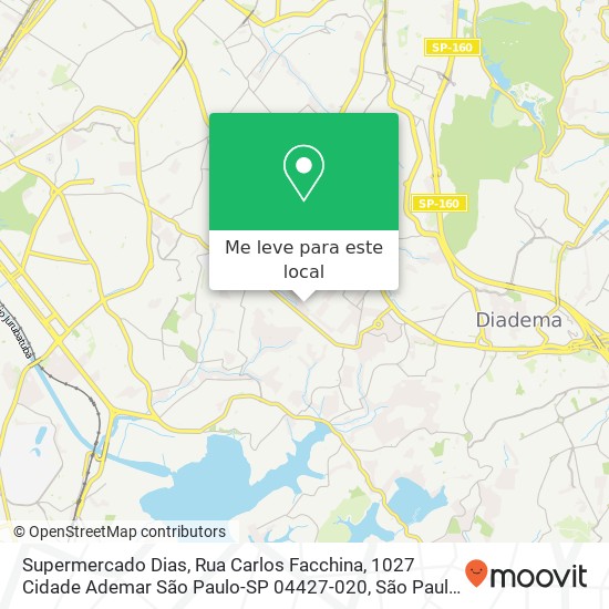 Supermercado Dias, Rua Carlos Facchina, 1027 Cidade Ademar São Paulo-SP 04427-020 mapa