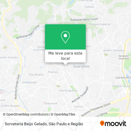 Sorveteria Beijo Gelado mapa