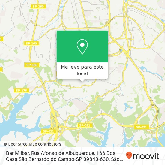 Bar Milbar, Rua Afonso de Albuquerque, 166 Dos Casa São Bernardo do Campo-SP 09840-630 mapa