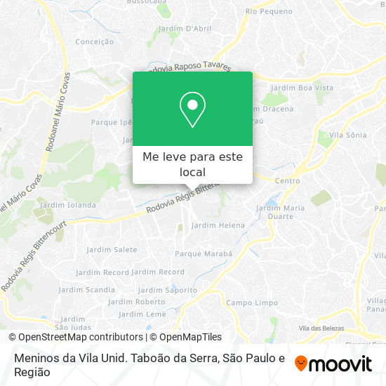 Meninos da Vila Unid. Taboão da Serra mapa