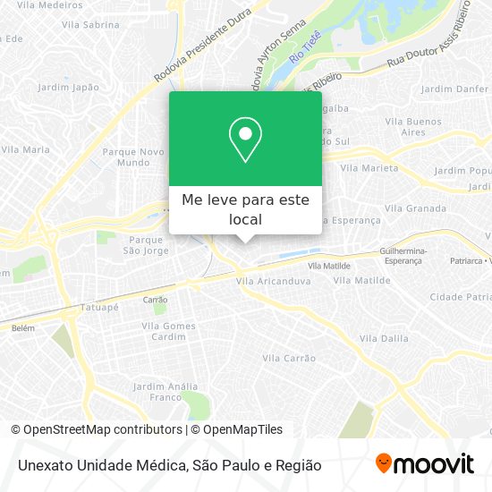 Unexato Unidade Médica mapa