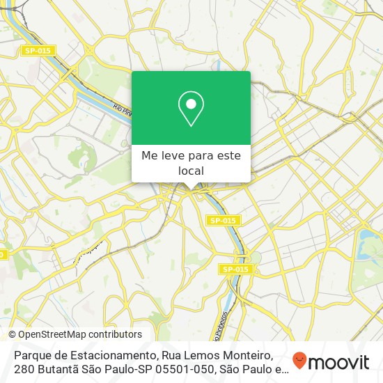 Parque de Estacionamento, Rua Lemos Monteiro, 280 Butantã São Paulo-SP 05501-050 mapa