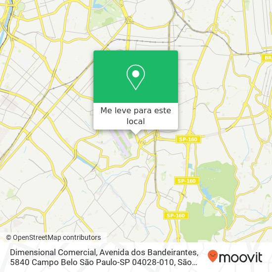 Dimensional Comercial, Avenida dos Bandeirantes, 5840 Campo Belo São Paulo-SP 04028-010 mapa