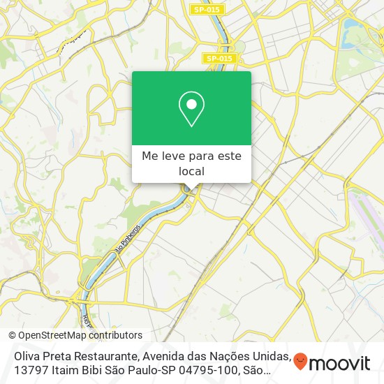 Oliva Preta Restaurante, Avenida das Nações Unidas, 13797 Itaim Bibi São Paulo-SP 04795-100 mapa
